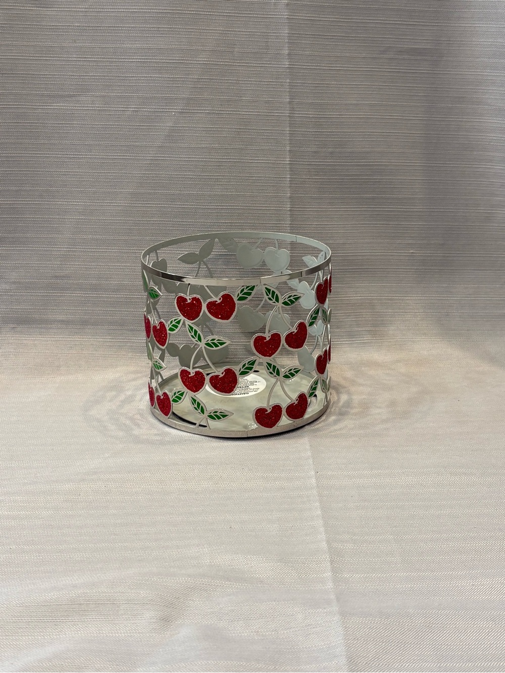 Bath And Body Works Cherry Metal Candle Holder.